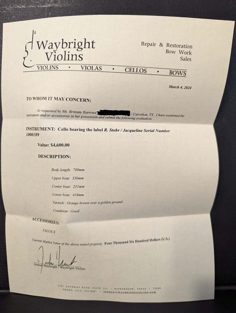 Cello 7/8 - R. Stohr