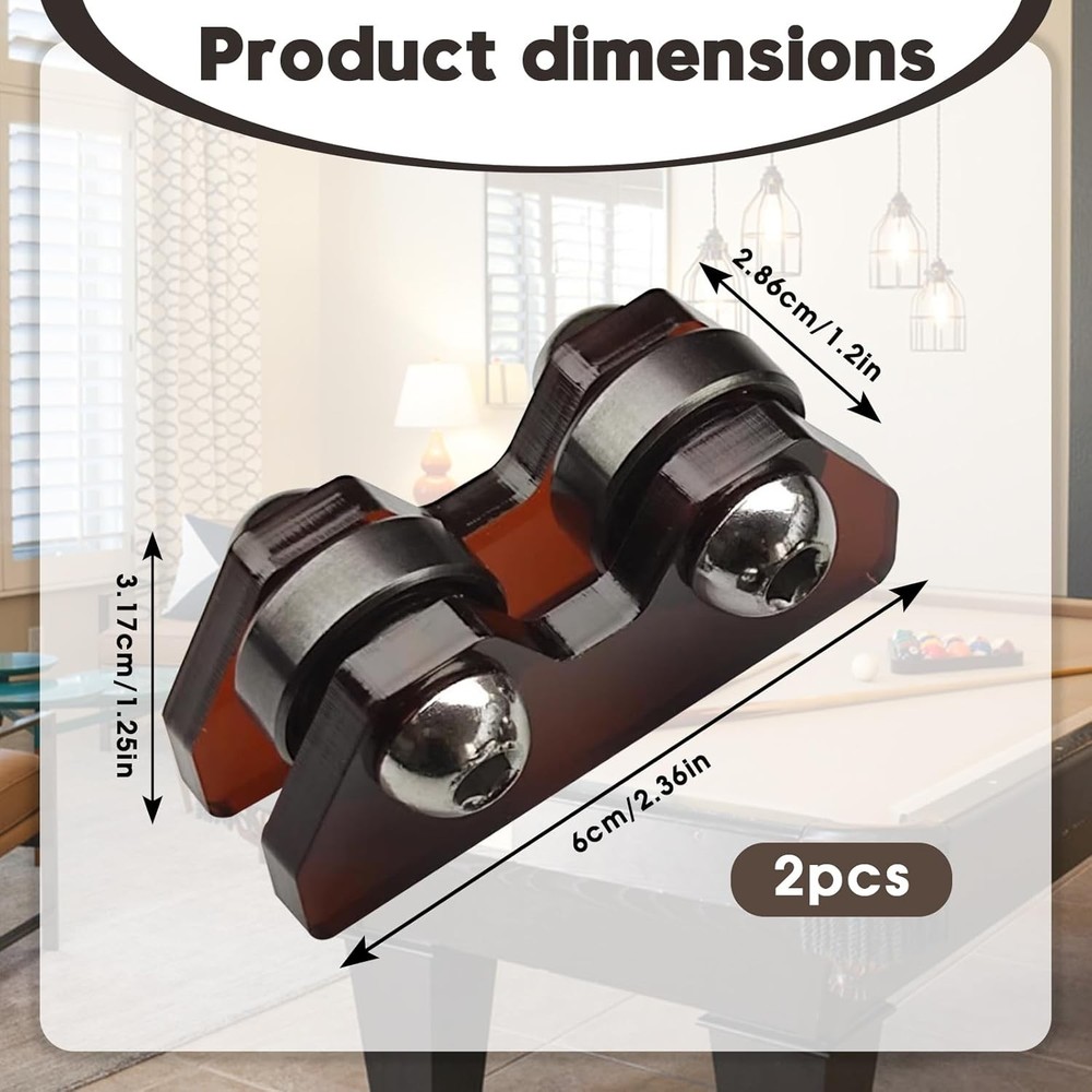 2 Pack Pool Billiard Cue Straightness Checker Acrylic Roller, Brown