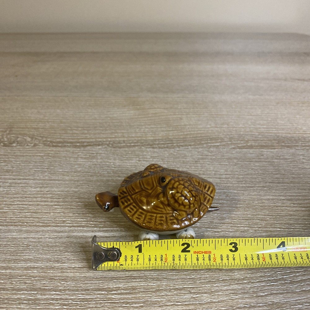 Ceramic Brown Turtle With Moving Head, Feet And Tail