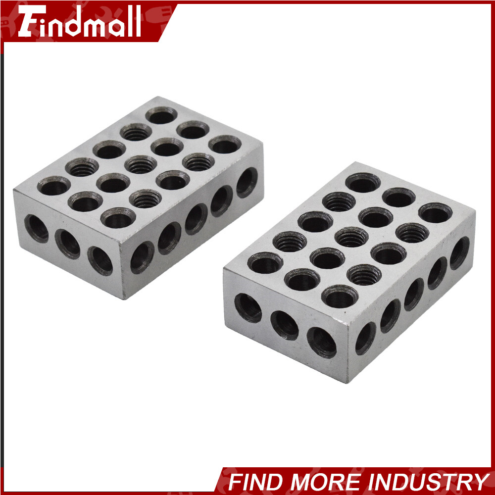 2 Matched Pair Ultra Precision 1-2-3 Blocks 23 Holes .0001" Machinist 123 Jig