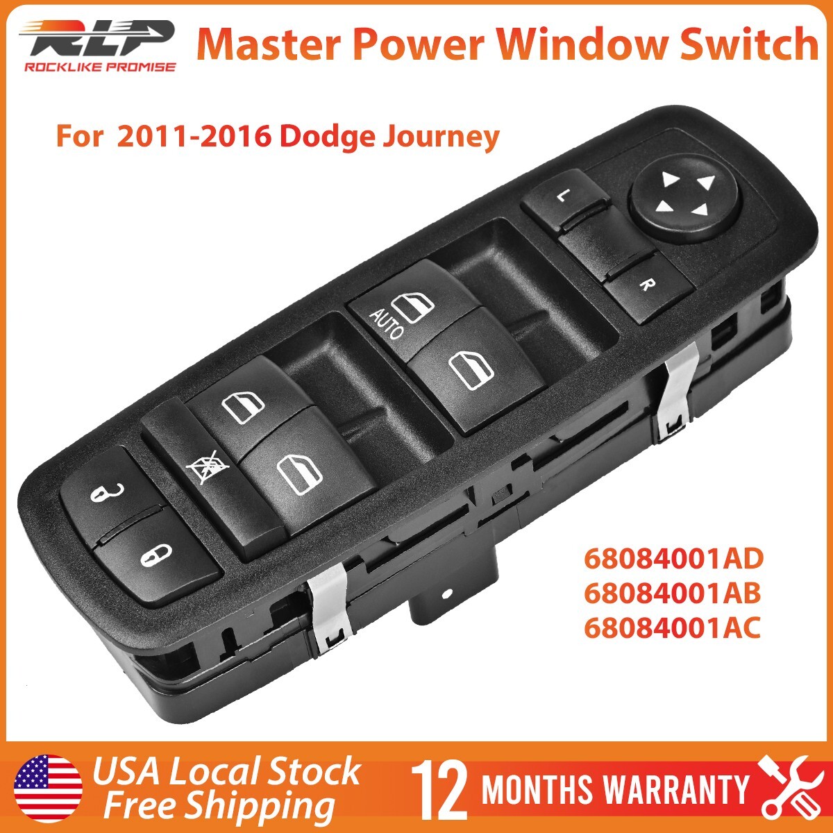 Driver Side Master Power Window Switch 68084001AD for 2011-2016 Dodge Journey