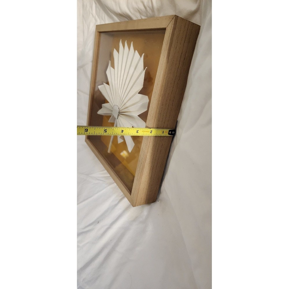Shadow Box Orange With Flower Fan