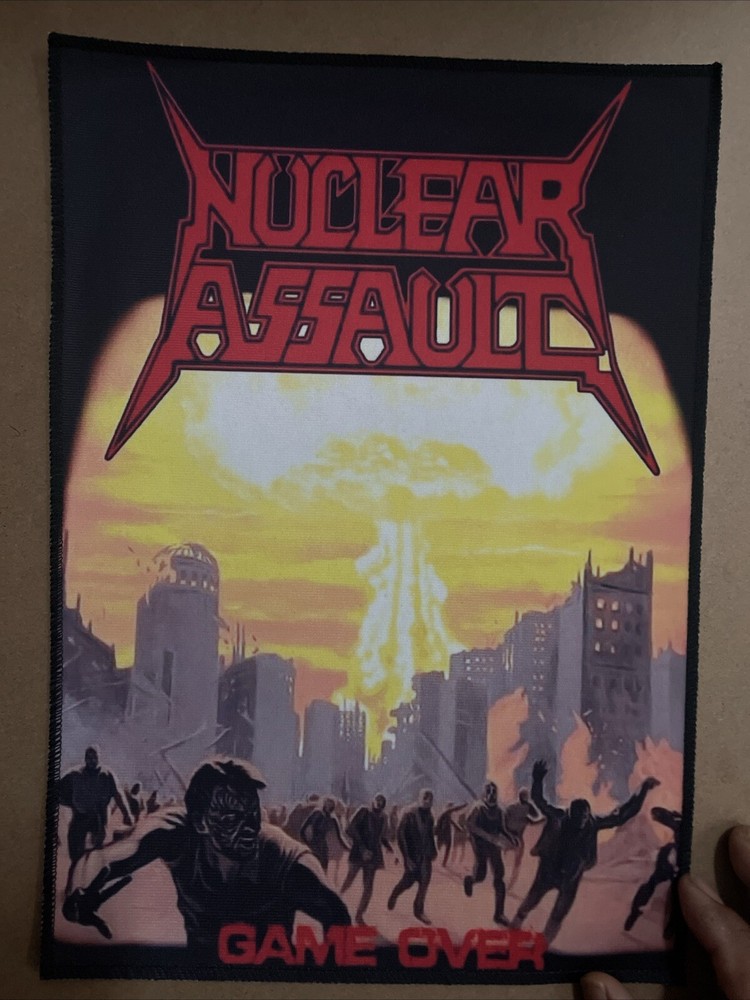 Nuclear Assault Game Over Large BackPatch: Digitally Printed, Sew On, 14” X11”,