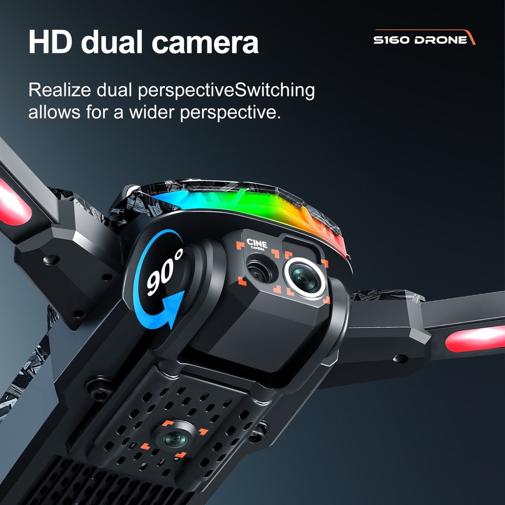 Drone WIFI FPV 4K Dual Camera Obstacle Avoidance Remote Control with Screen S160