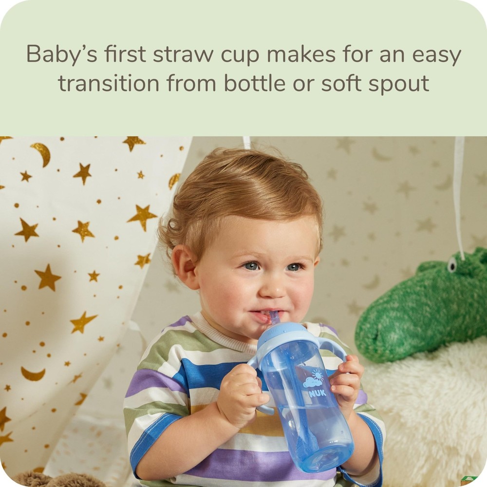 NUK Learner Cup Soft Silicone Replacement Straws, 4-Pack, 4 Pack, Clear