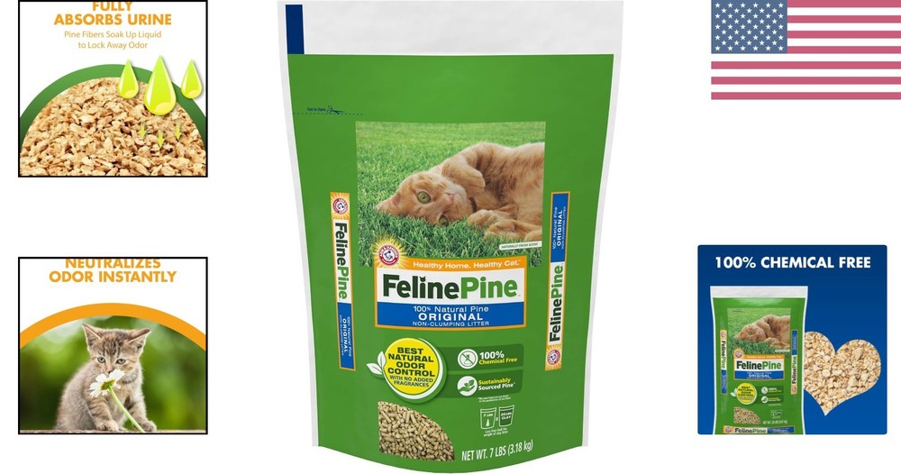 7lb Lightweight Pine Cat Litter - Environmentally Friendly Odor Fighter