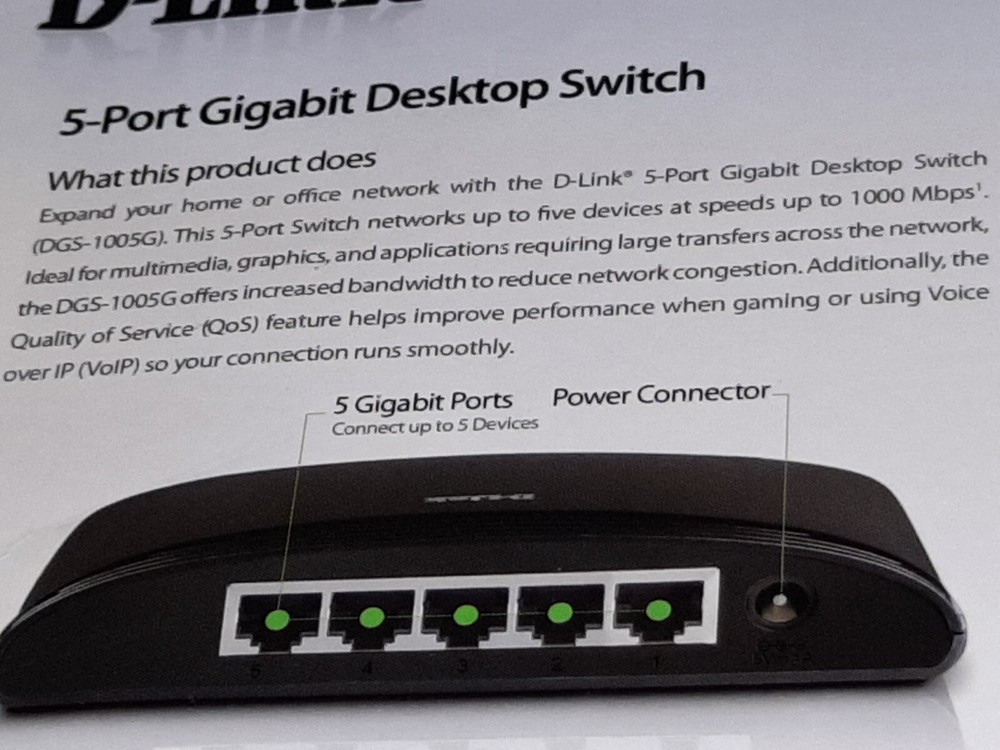 [TECH] D-Link 5-Port Gigabit Desktop Switch - Model #: DGS-1005DGS