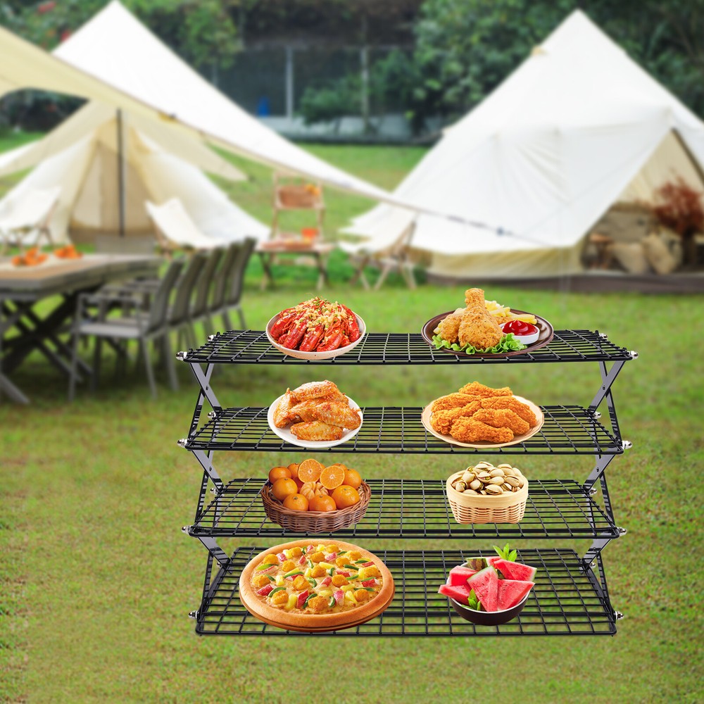 4Tier Stackable Collapsible Cooling Rack Grilling Drying Rack for Cookies Baking