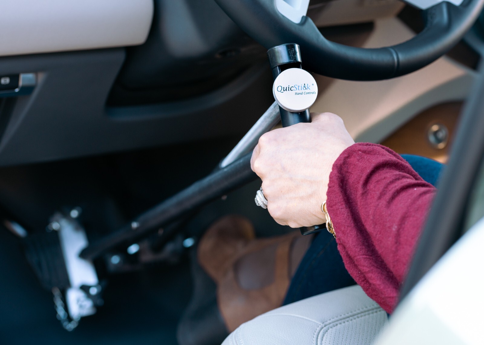 QuicStick Portable Hand Controls Disabled Driving Lightweight Handicap Mobility