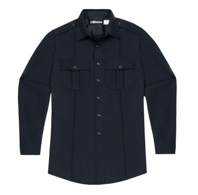 BLAUER 8450 MENS LONGE SLEEVE SHIRT, WOOL BLEND, DARK NAVY