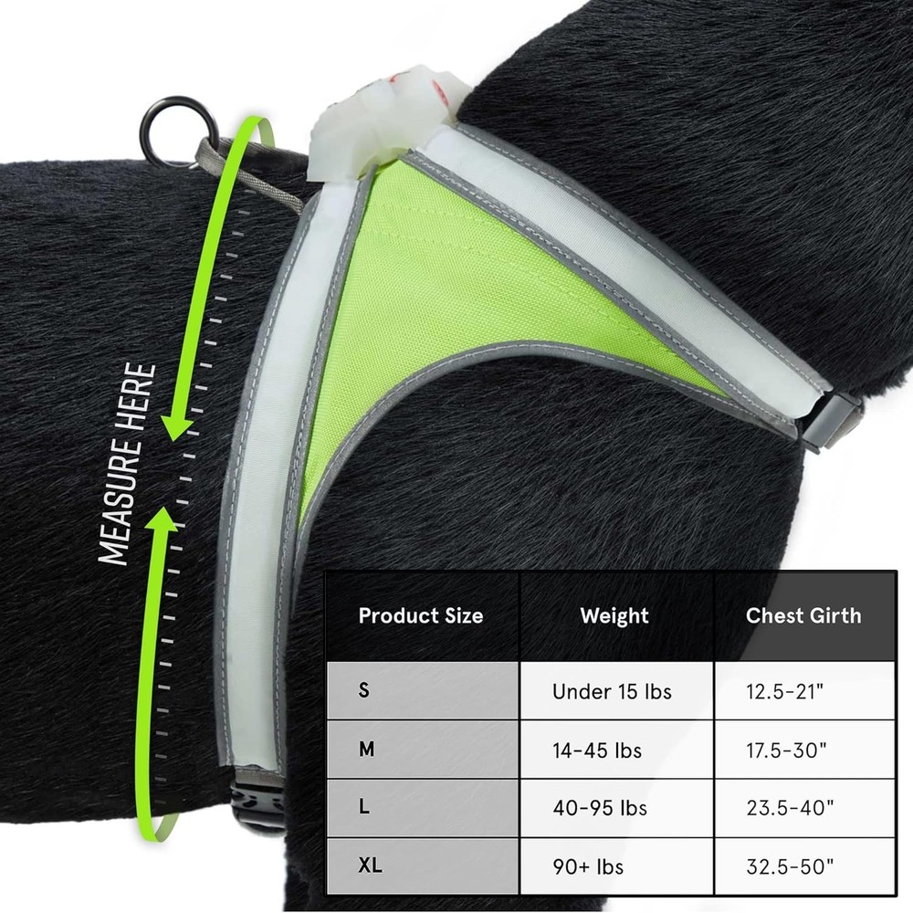 LED Dog Harness Reflective USB Rechargeable Adjustable Rainproof Large