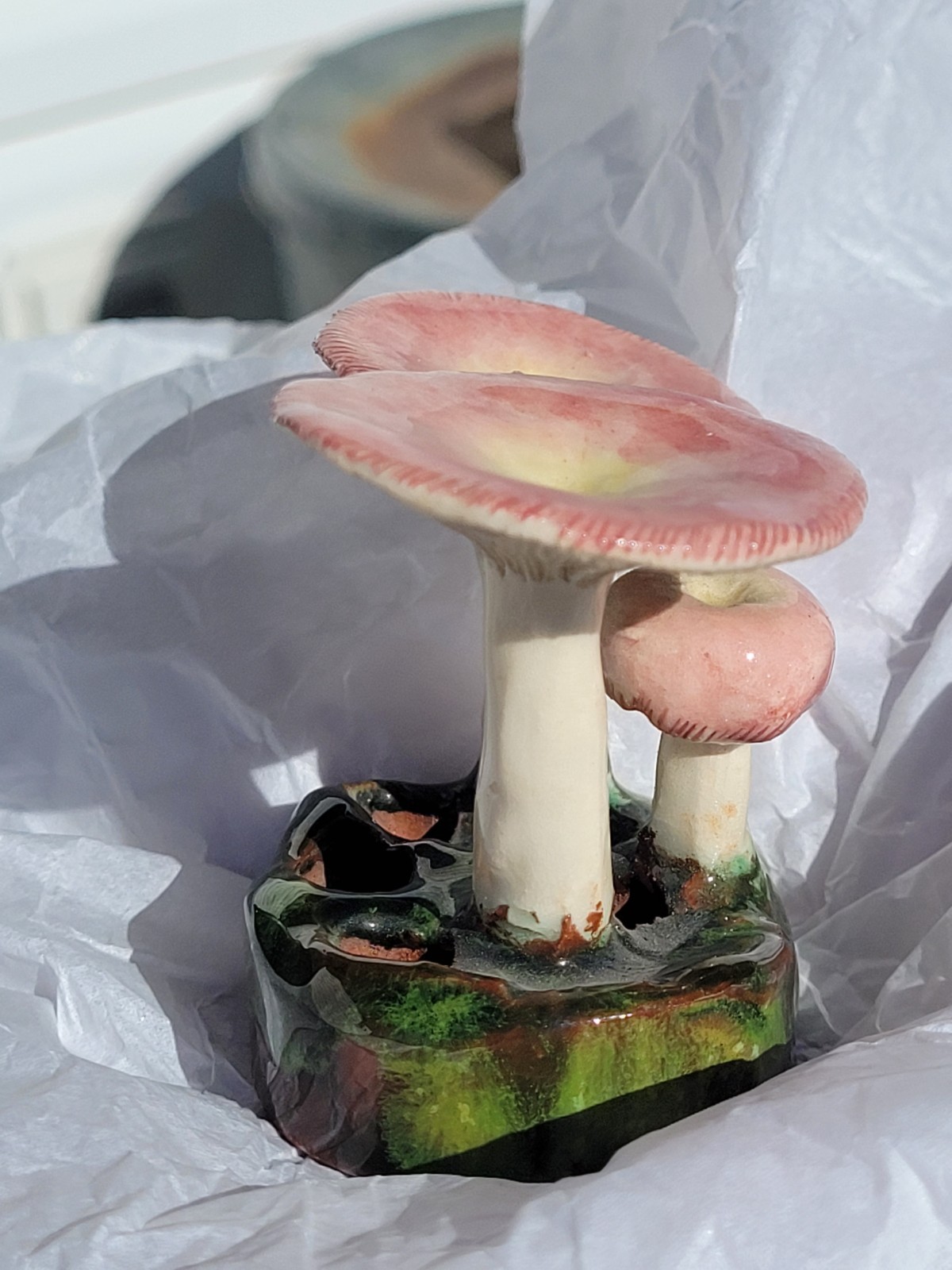 Rare Vintage Early Lorenzen Lantz Nova Scotia Clay Mushroom Russula Mariae