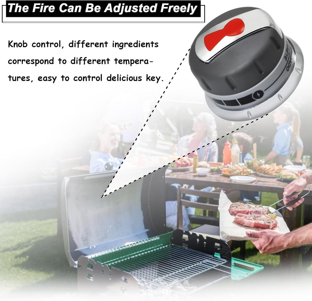 3PCS Gas Grill Burner Knobs Compatible with Weber Genesis 300 Series (2011-2016)