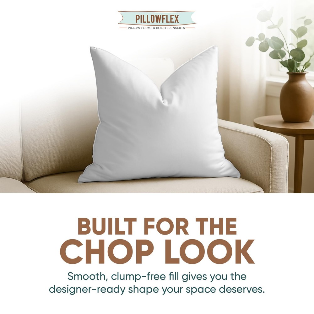 Synthetic Down Pillow Insert - 18x18 Down Alternative, Ultra Soft Throw Pillo...