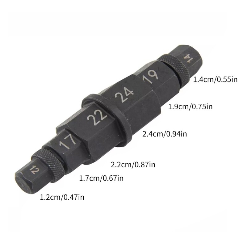 6 Sizes for Tire Removal Hex Axle Socket Adapter Tool for Motorcycle Front Wheel