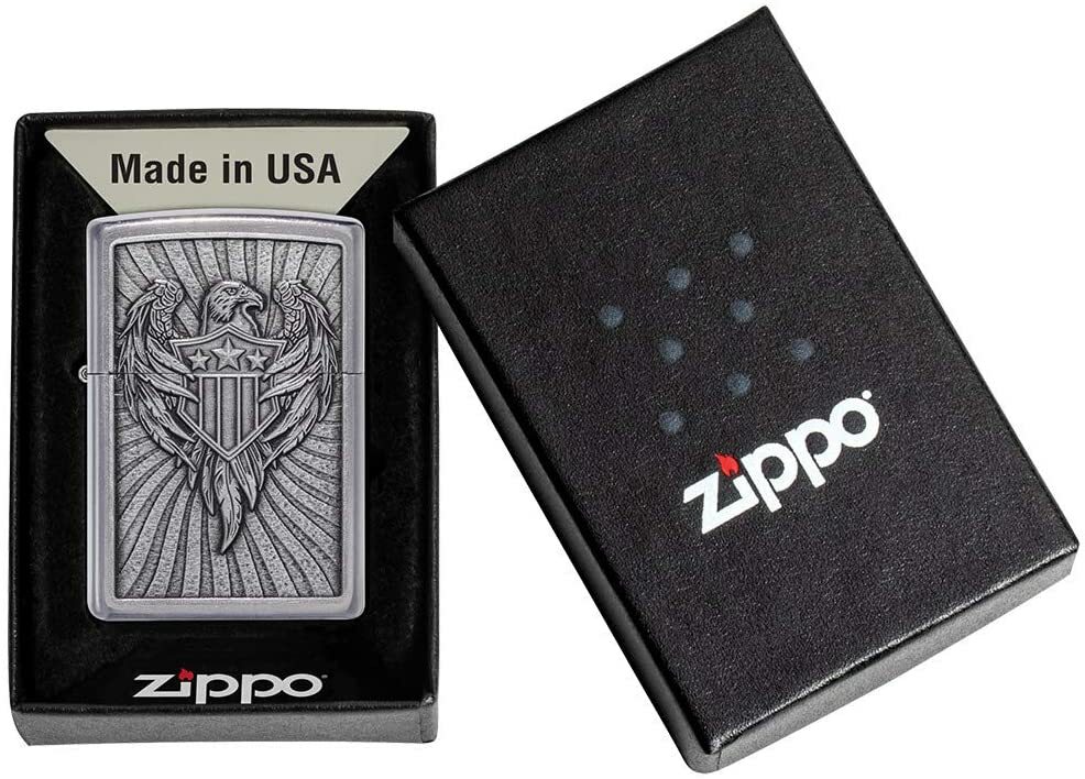 Sharp, Iconic Eagle Crest Emblem  Zippo Lighter