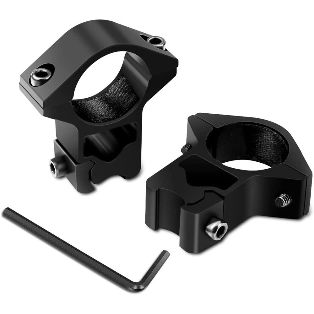2PCS 1" High Profile Scope Ring See Through Scope Mount For 11mm or 3/8 Dovetail