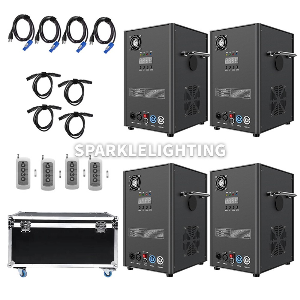 PAIDUN 4Pack 750W Cold Spark Firework Machine Fountain Sparkler Effect with Case