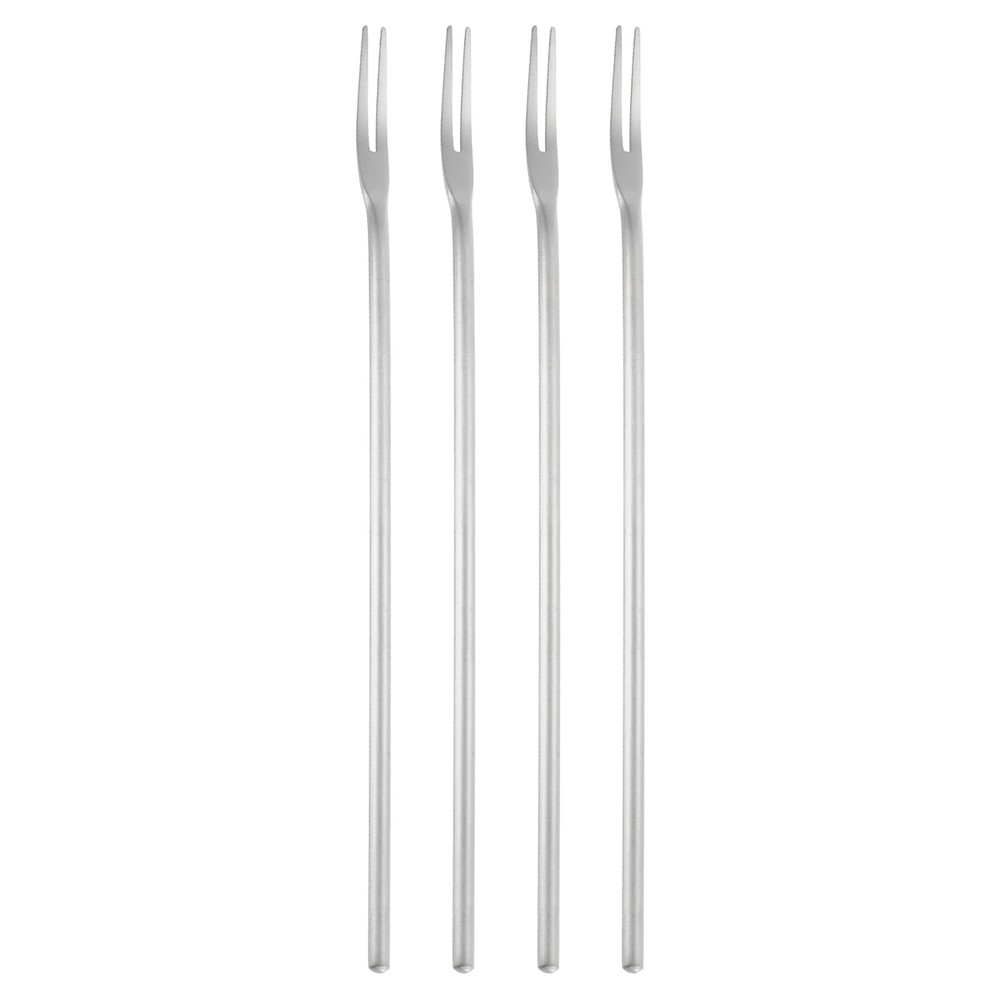 4 Pcs Pickle Fork, 8.6 Inch Olive Fork Long Handle Silver