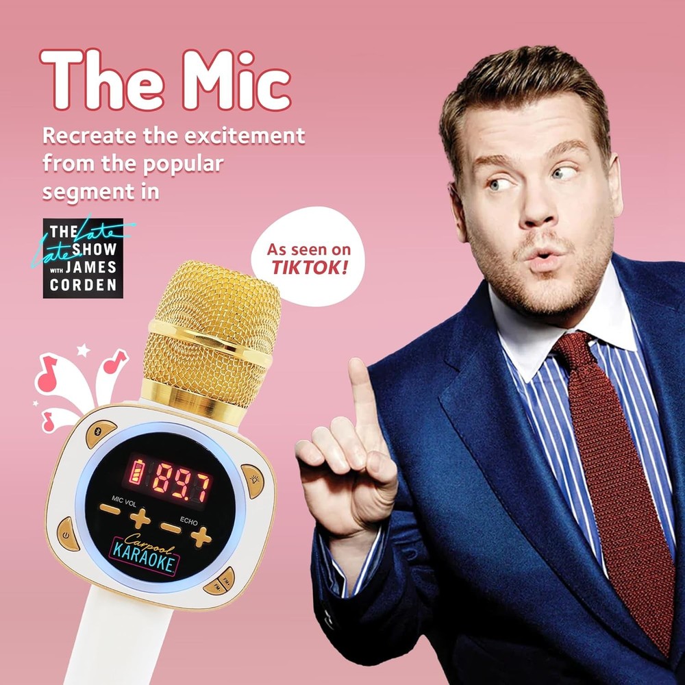 Carpool Karaoke The Mic 1.0 Bluetooth Wireless Karaoke Microphone System