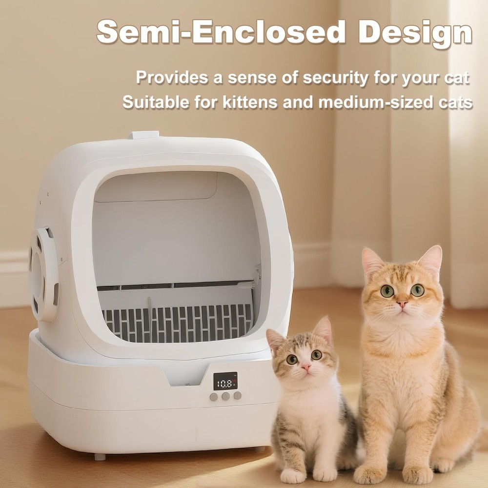 Mintakawa Automatic Cat Litter Box Self Cleaning - APP Control Medium, White