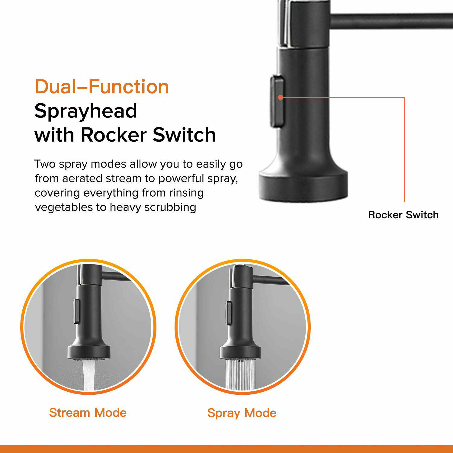 Matte Black Kitchen Faucet Sink Pull Down Sprayer Swivel Mixer Tap Single Handle