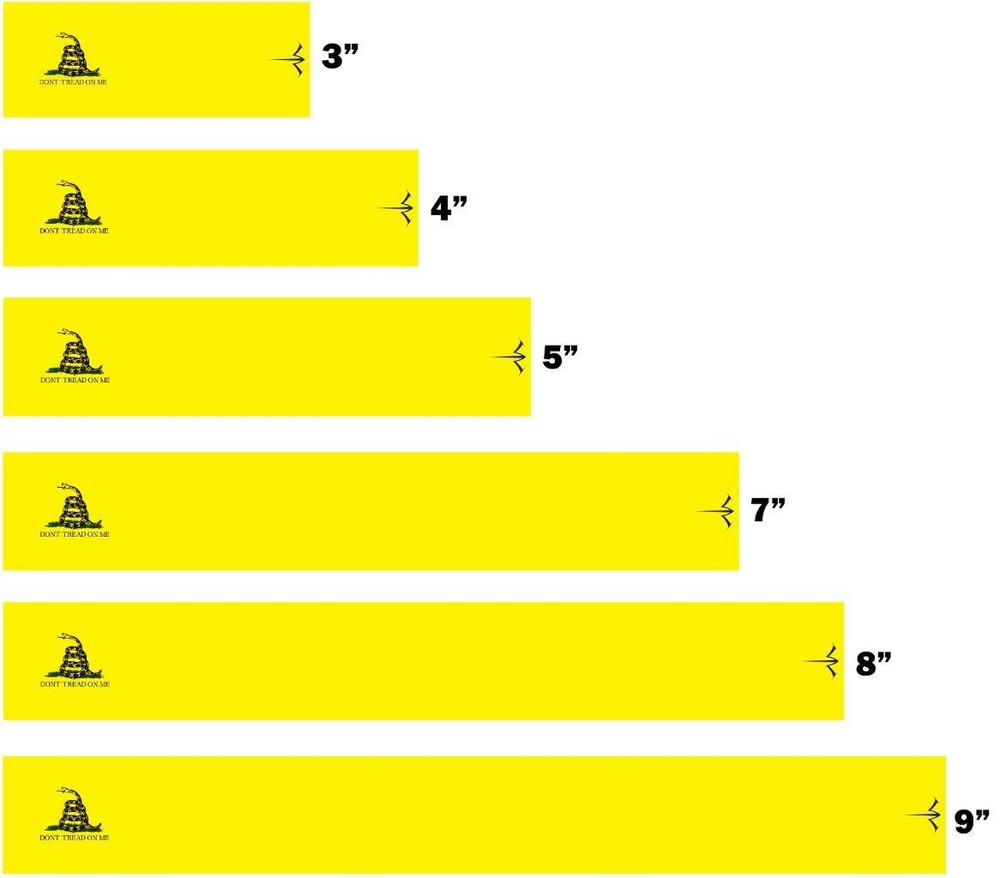 White Water Archery Solid Yellow Gadsden Flag Arrow Wraps 15pc Pick Length Width