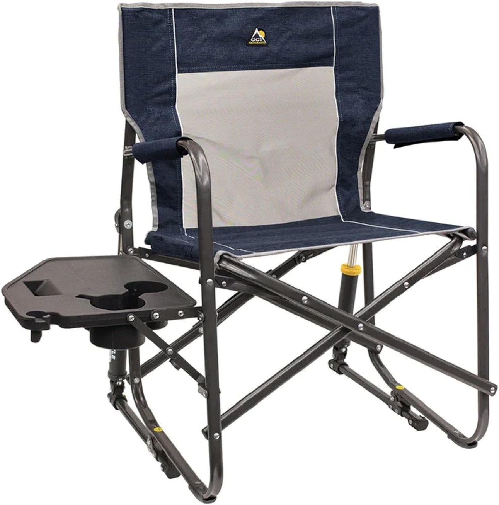 Freestyle Rocker with Side Table Camping Chair with Solid, Durable Armrests