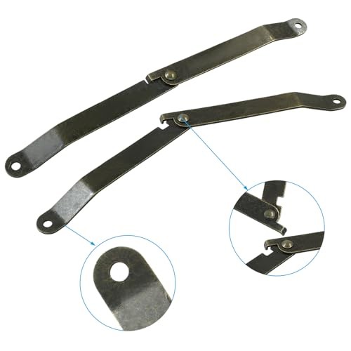 Bivethoi 2Pcs Folding Support Hinge, Antique Bronze Rotatable Lid Support Large