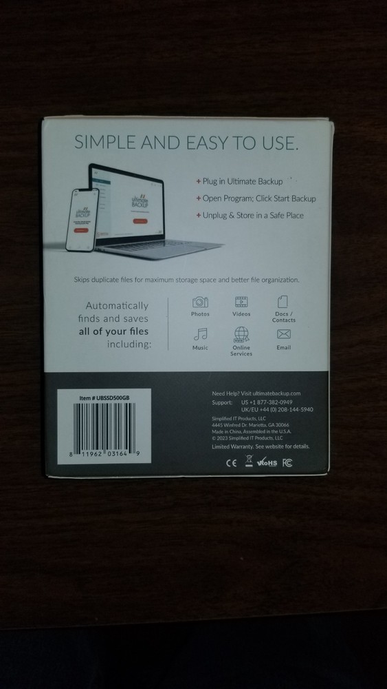 Ultimate Backup Solid State Drive 500GB SSD with Anivirus Protection