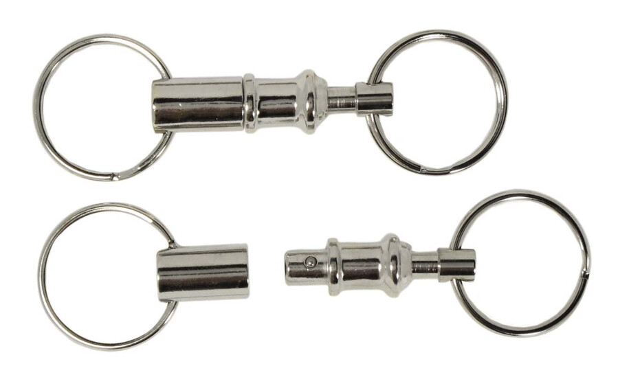 2pc Detachable Pull Apart Key Rings Quick Release Split Key Chains Brass Body