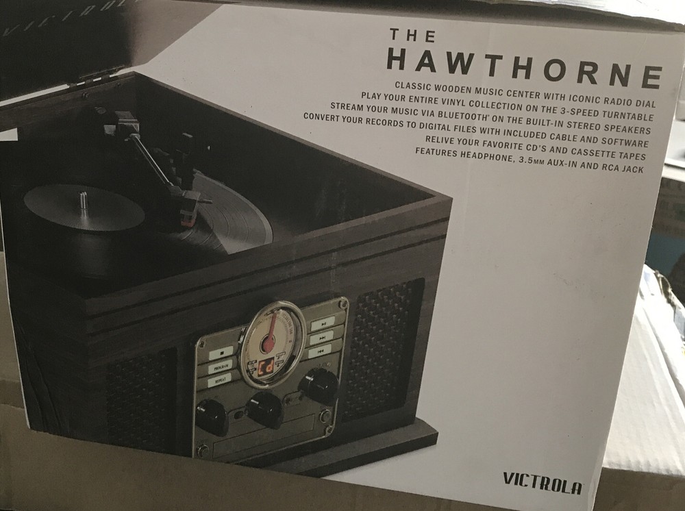 🍎 Victrola The HAWTHORNE Record Player W/Bluetooth Speaker Open Box‼️