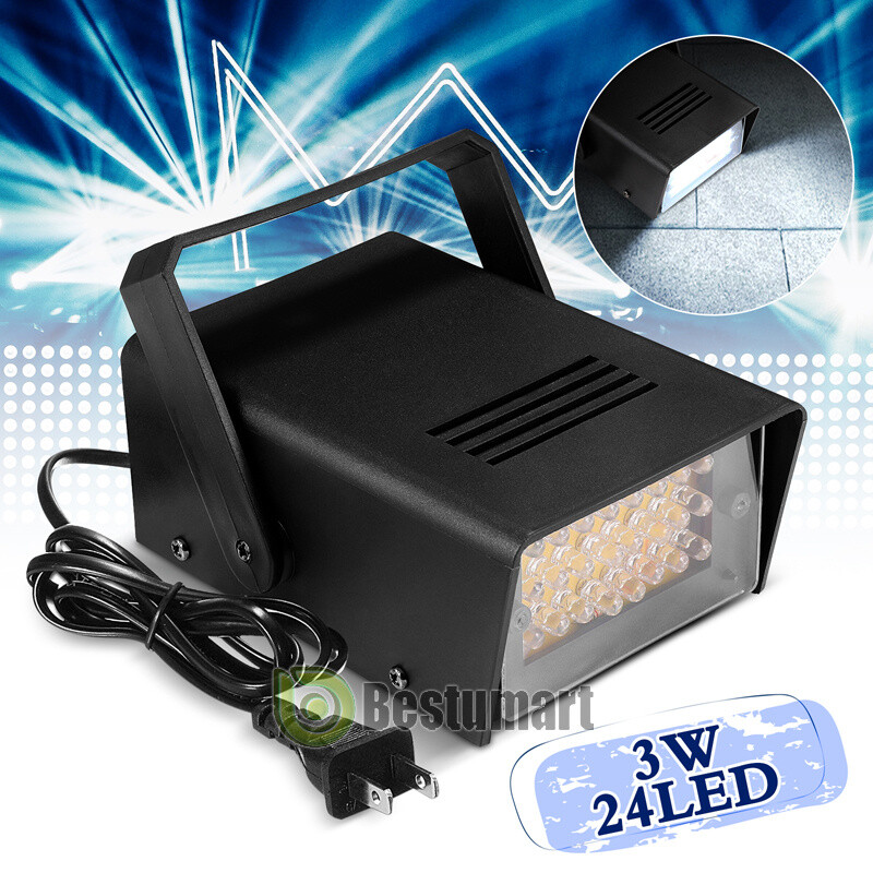 Mini LED Strobe Light 24 Super Bright LED With Variable Speed Control Dance Lamp