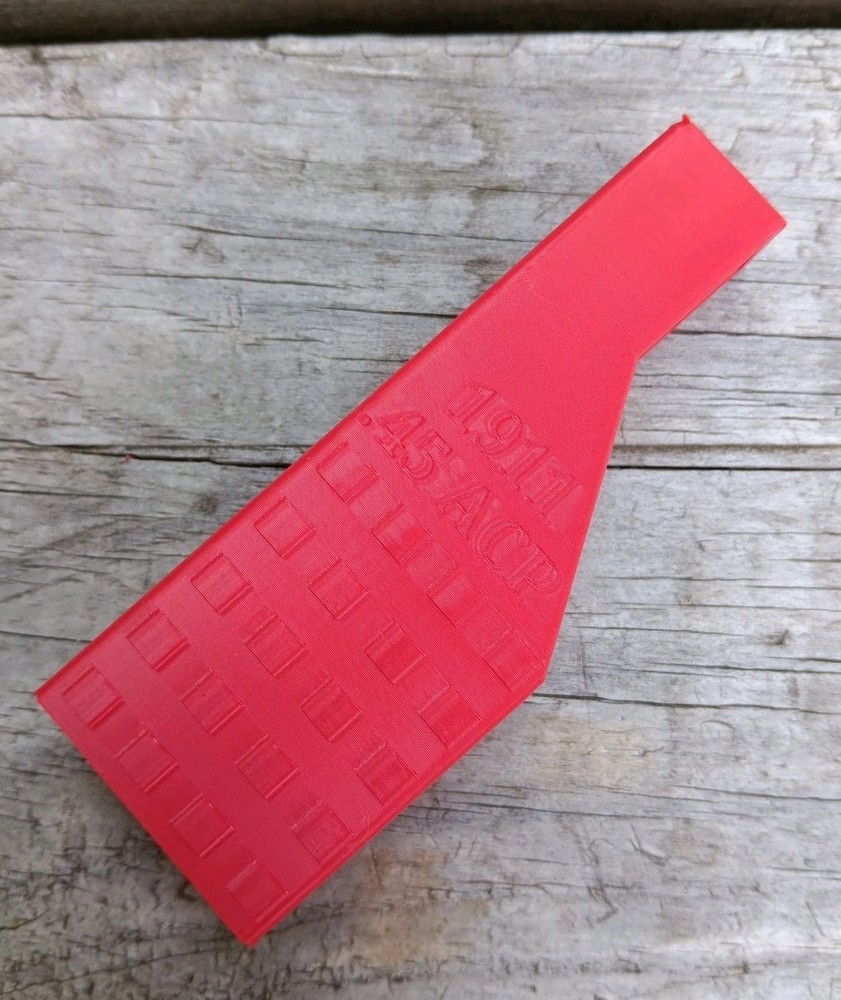 1911 .45 ACP Single Stack Speed Loader/Finger Saver For Magazine - Red