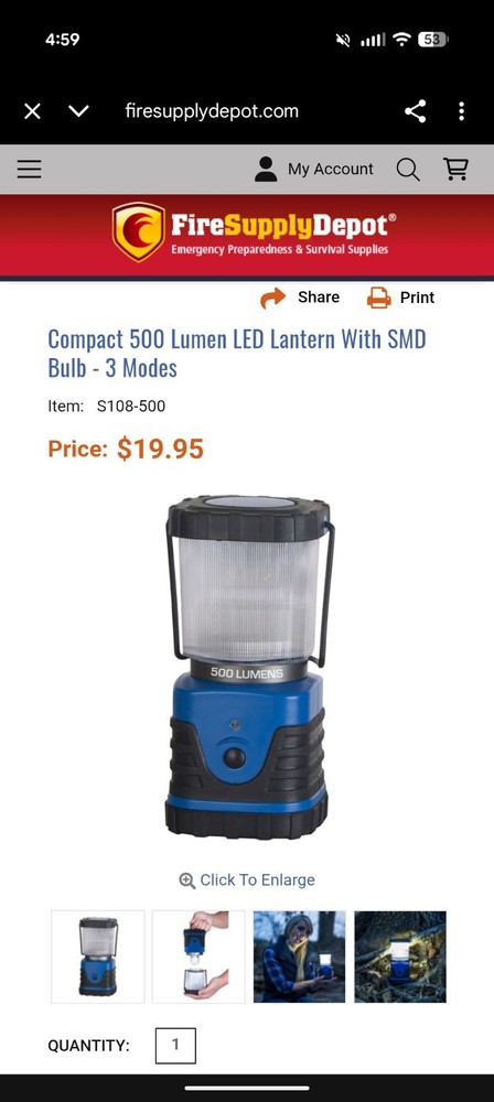 High-powered LED Lantern 500 Lumens For Camping