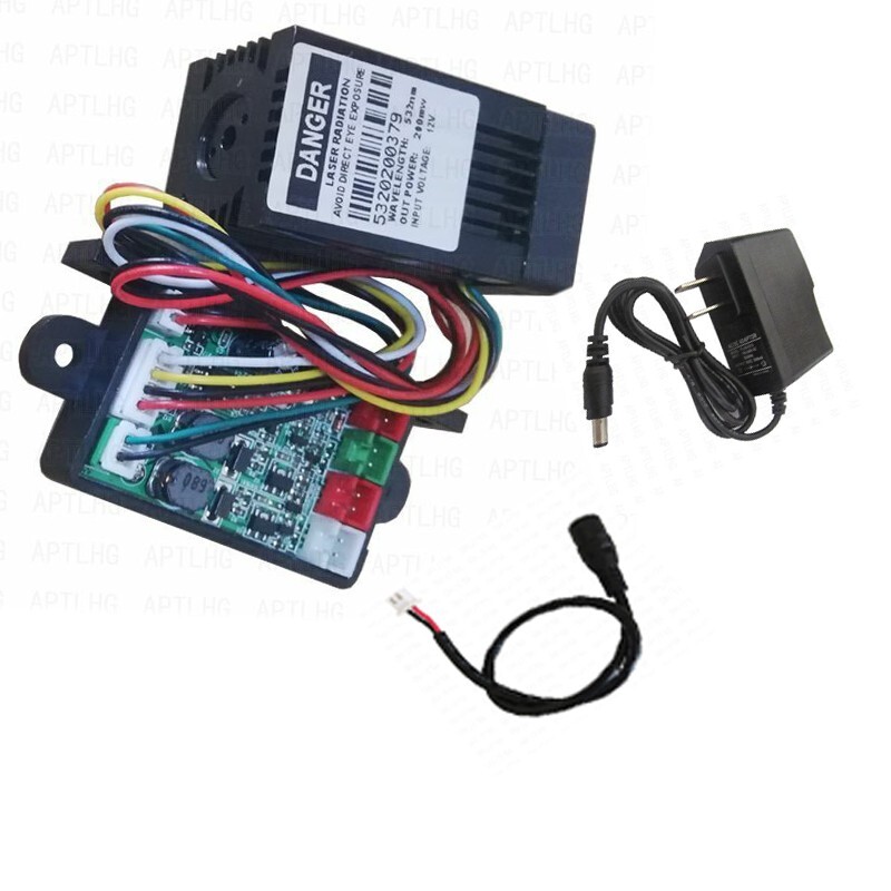 12V 532nm 200mW Green Laser Diode Module DIY Light Fixed TTL continuous work PWM