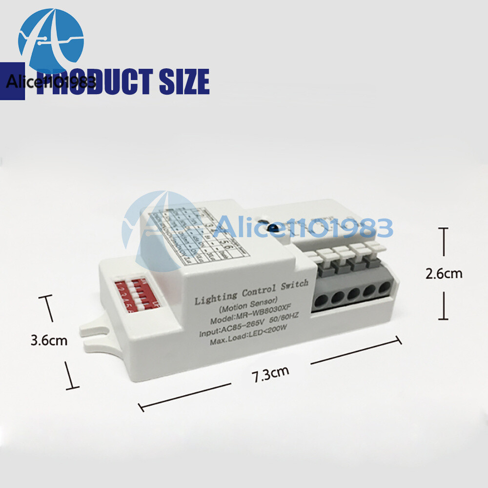 AC110-220V LED Light Microwave Radar Delay Sensor Switch Body Motion Detector