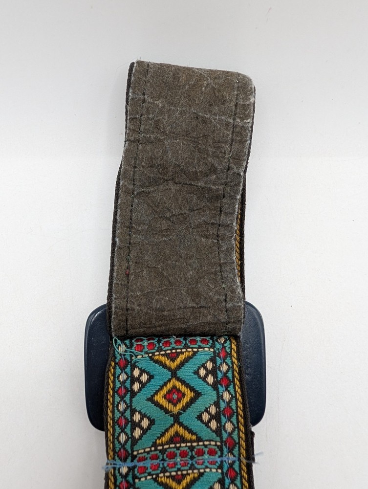 Vintage 70's Camera Neck Strap Woven Pattern Adjustable ~3ft Retro