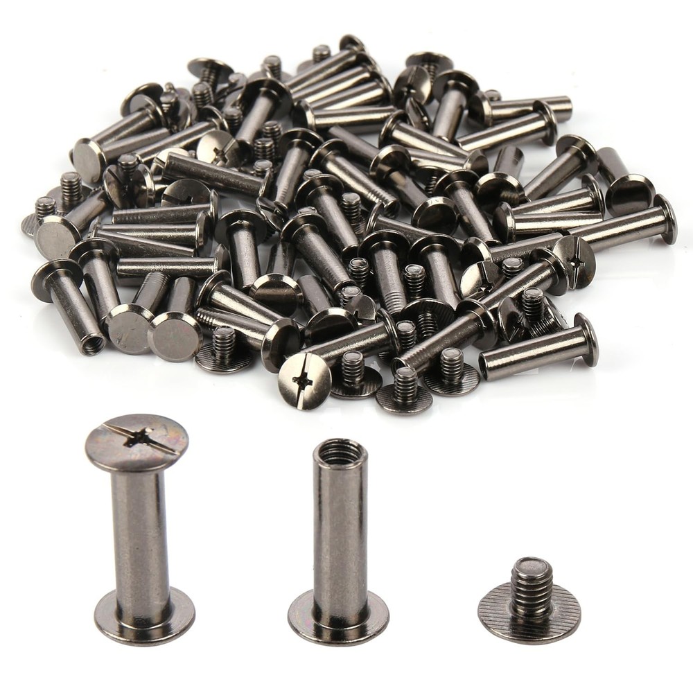 Chicago Binding Screws - 5mm x 12mm Binding Posts - 9.5mm Phillips Nut - Chic...