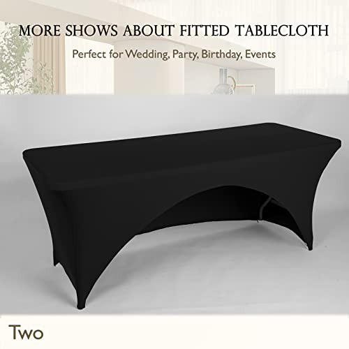 Spandex Table Cover 4 ft. Fitted Polyester 48" x 24" (Rectangular) Black