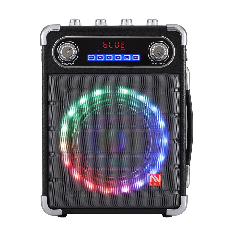 Karaoke Machine with 2 Wireless Microphones Portable Bluetooth Speaker Party LED