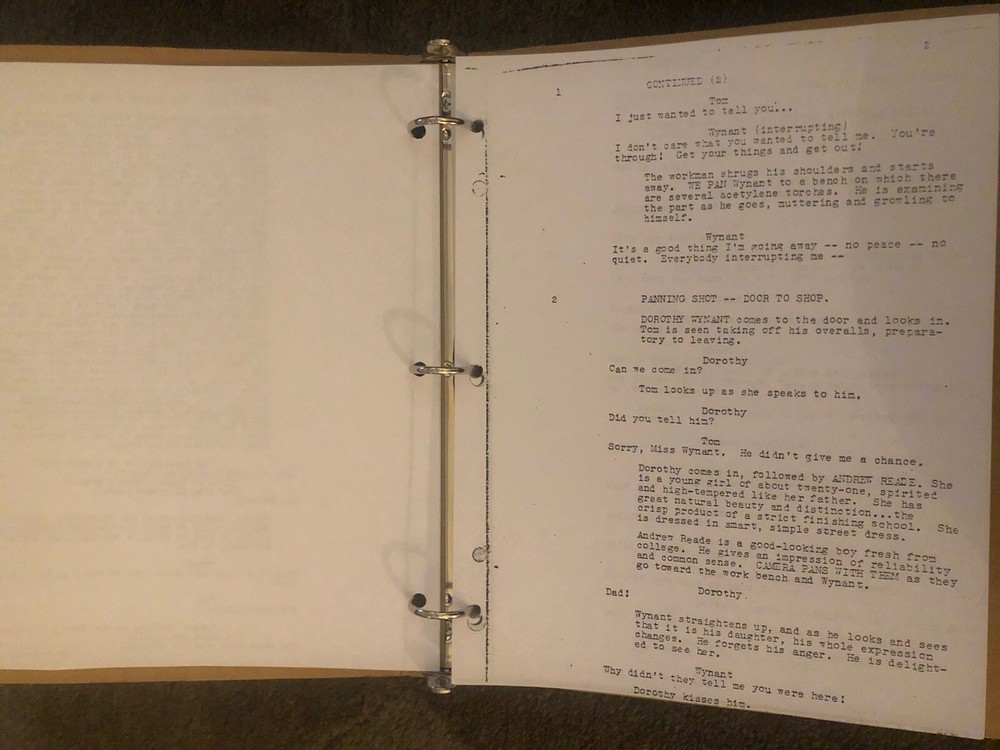 Vintage Thin Man Script [reproduction] with note From The Screenwriter Albert H