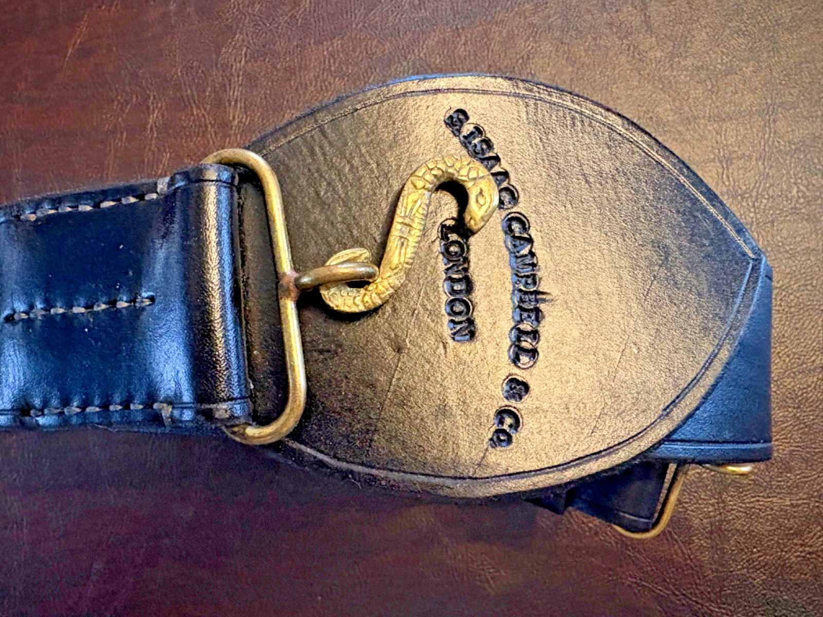 Repro Civil War Snake Buckle w/ Leather Belt Southern Style