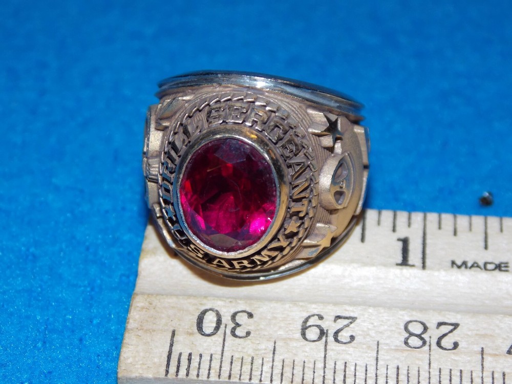 VINTAGE - US ARMY DRILL SERGEANT RING - SIZE  13- NOS - ALPHA BRAND