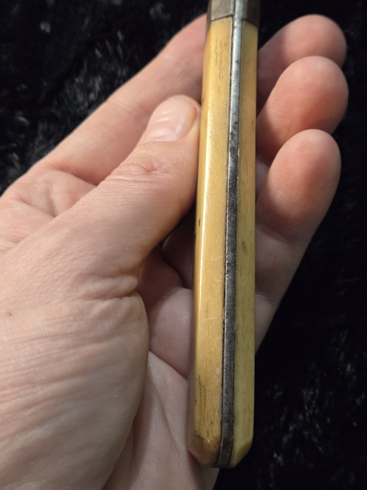 Antique William Harmar & Co Sheffield Kitchen Bread Knife 1800s Polished Wood