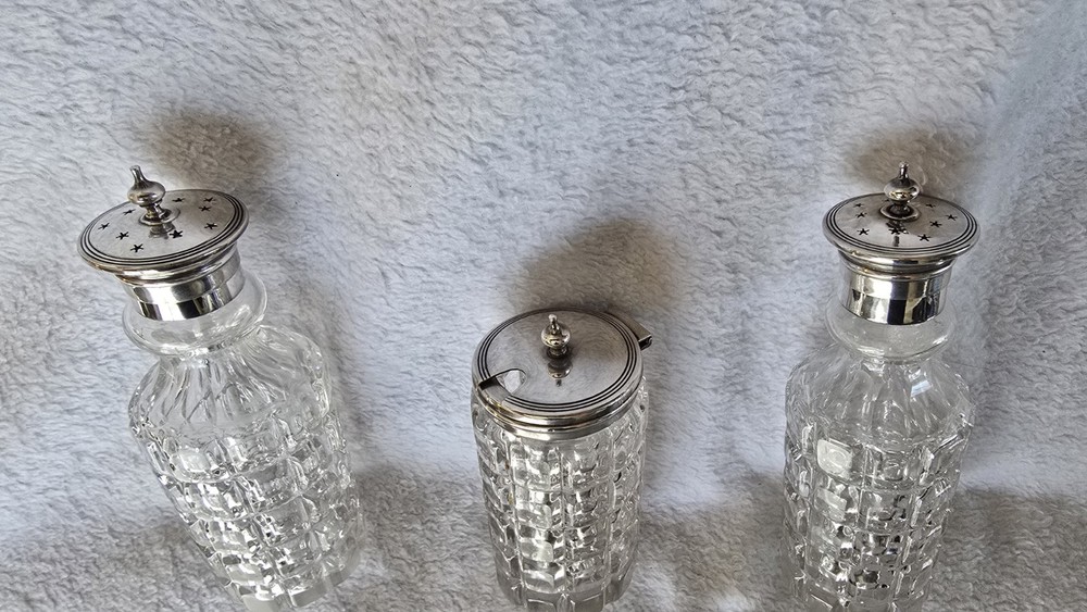 Antique Thomas Woolley Silver Plated Cruet Set