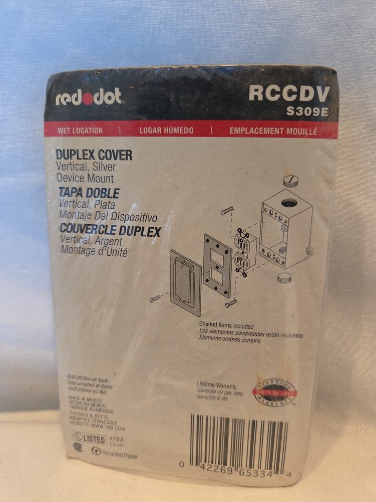 RED DOT RCCDV DUPLEX COVER VERTICAL SILVER