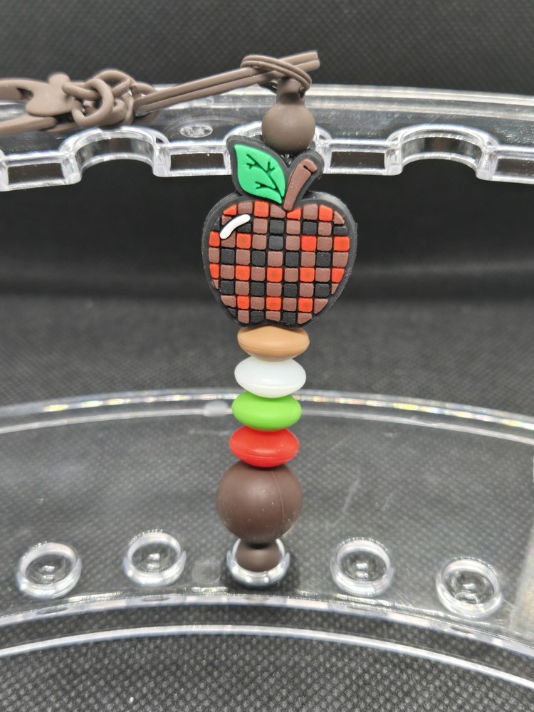 Handcrafted Apple. Apple Silicone Bead Key Chain