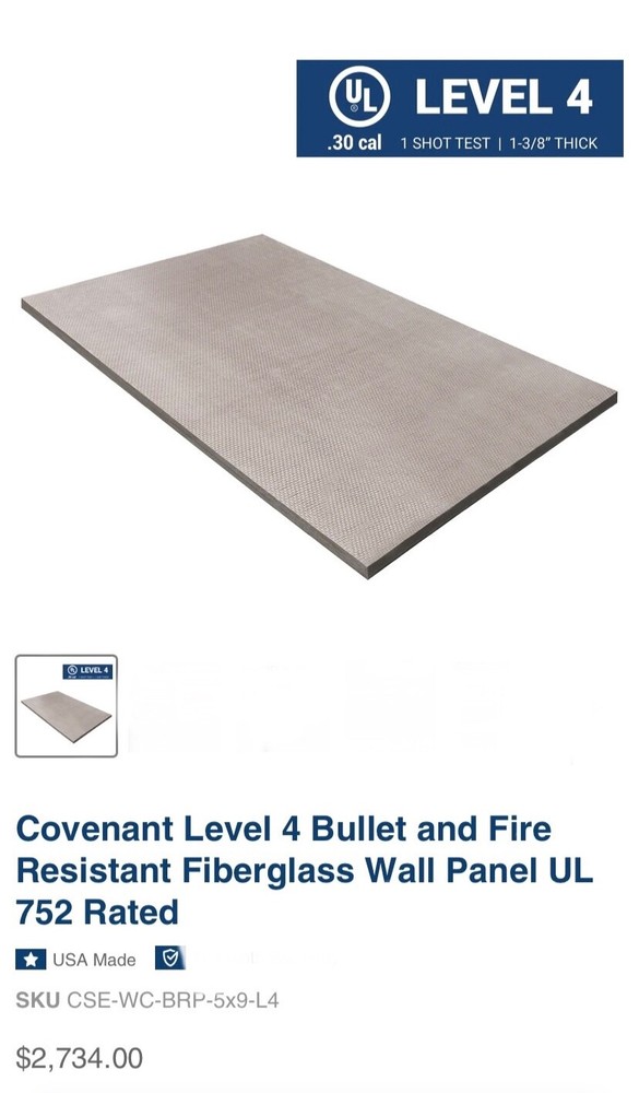 level 4 bullet proof 5x9 sheets