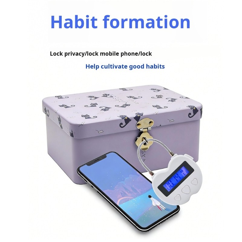 Timing Padlock LCD Display Time Lock Multifunction Travel Electronic Timer